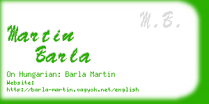 martin barla business card